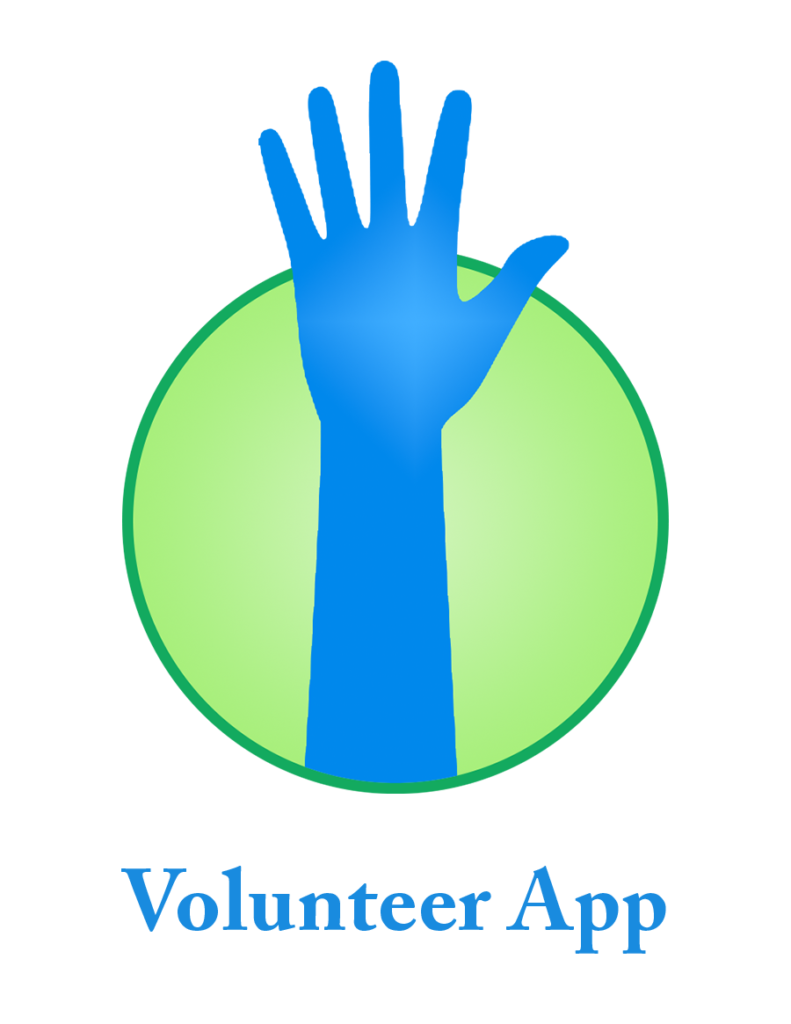 Logo and wordmark for the Volunteer App